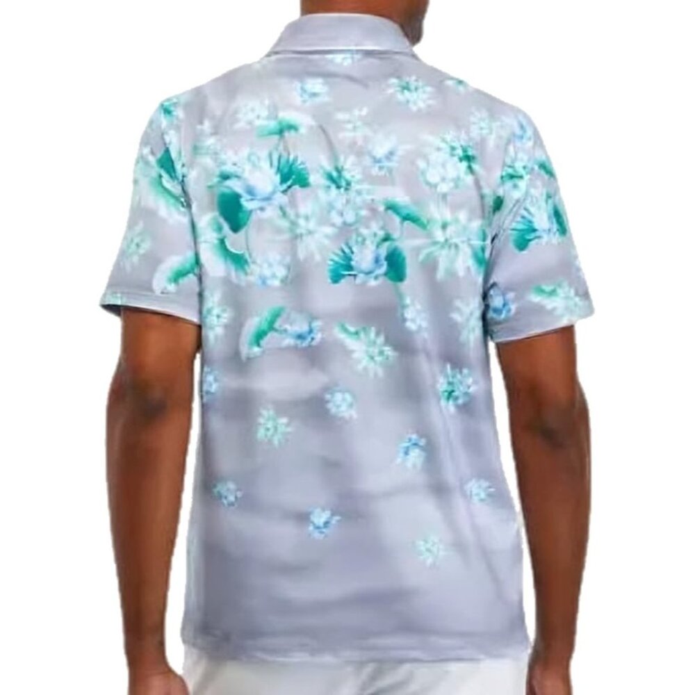 Tommy Bahama Sailing Lotus Performance Golf Polo Men's XXL Silvery Blue UPF 30 - Picture 2 of 7
